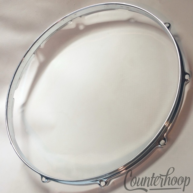 Pearl 14" Snare Drum Batter Rim/Hoop Triple Flange 10Lug-Hole Chrome Vintage* — main photograph