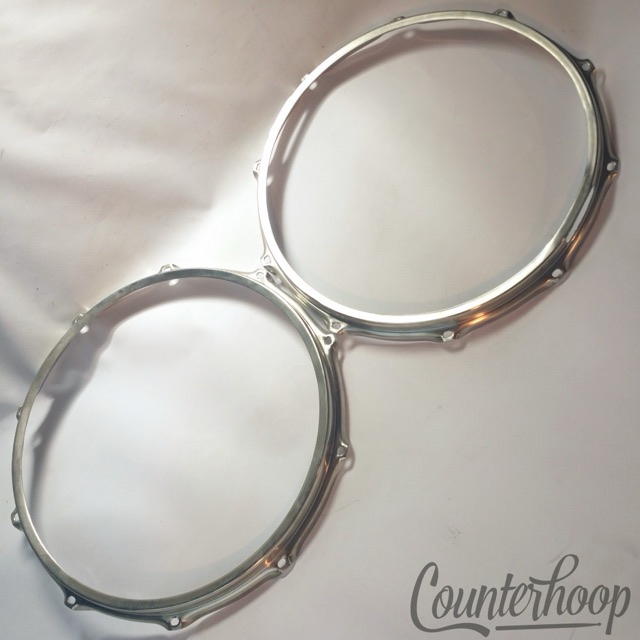 Ahead S-Hoop 14"Rims/Hoops 10-Lug Snare Drum Batter+Resonant Nickel Plated Steel — main photograph