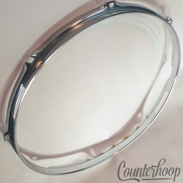 Ludwig 14"Rim/Hoop 8Lug-Hole Snare Drum Resonant Acrolite Chrome Vintage 70s USA — main photograph
