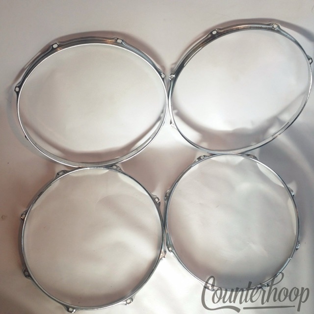Ludwig 4x 14"Rims/Hoops 8Lug-Hole Snare Drum Resonant Chrome Vintage 70s USA* — main photograph