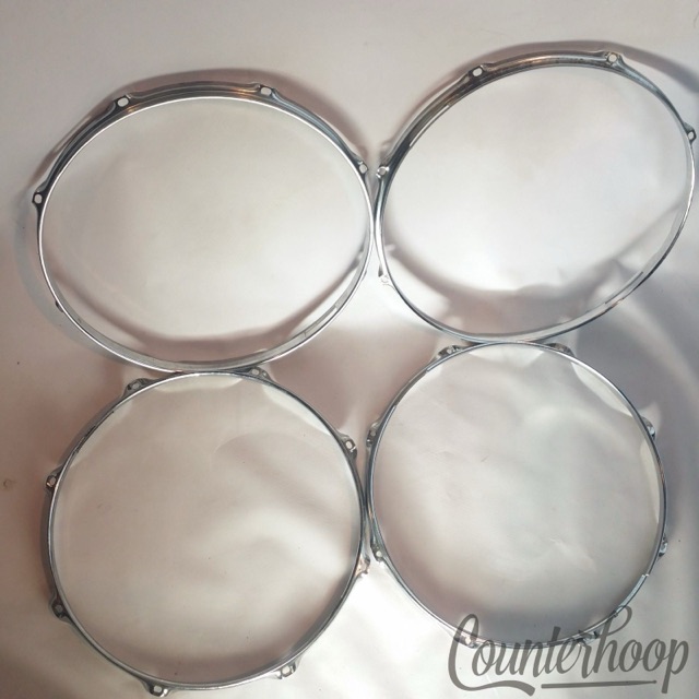 Ludwig 4x 14"Rims/Hoops 8Lug-Hole Snare Drum Resonant Chrome Vintage 70s USA* — main photograph
