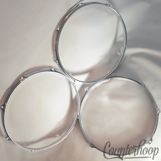 Ludwig/Walberg&Auge 3x 14" Rims/Hoops 8Lug-Hole Snare/Floor Tom Drum 60s W&A USA — main photograph