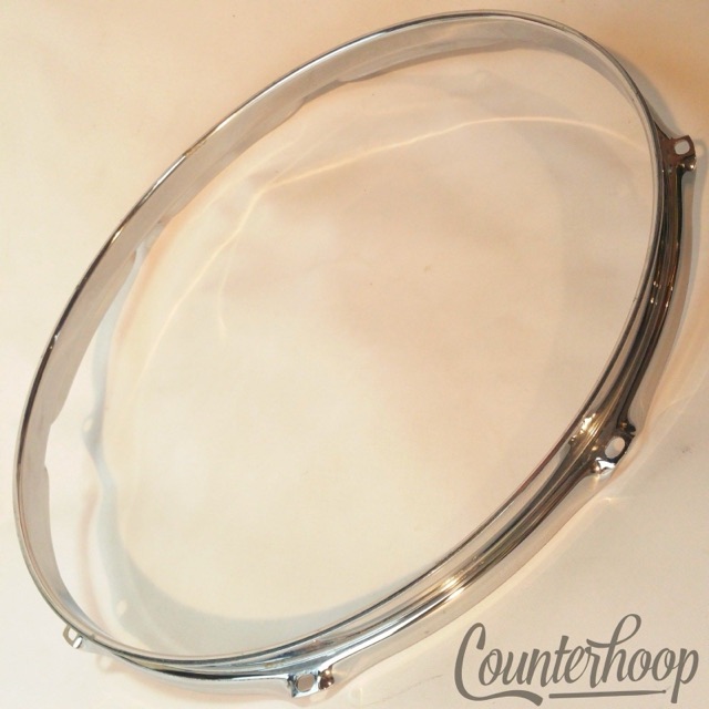 Ludwig 14"Rim/Hoop 8-Lug-Hole Snare/Floor Tom Drum Batter Vintage 60s Chrome USA — main photograph