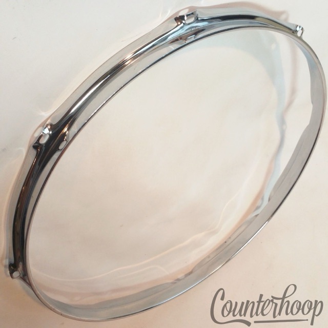 Ludwig 14"Rim/Hoop 8-Lug-Hole Snare/Floor Tom Drum Batter Vintage 70s Chrome USA — main photograph