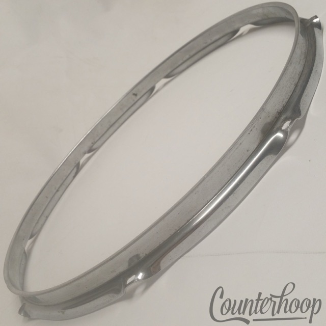 Ludwig 14"Rim/Hoop 8-Lug-Hole Snare/Floor Tom Drum Batter Vintage 60s Chrome USA — main photograph
