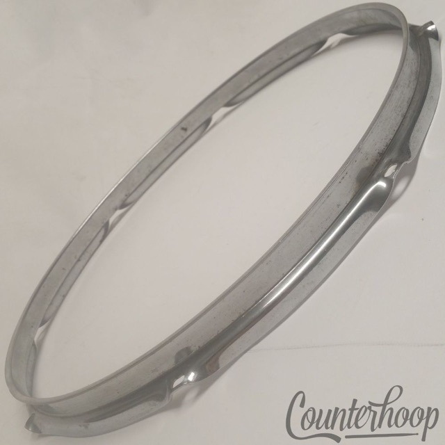 Ludwig 14"Rim/Hoop 8-Lug-Hole Snare/Floor Tom Drum Batter Vintage 60s Chrome USA — main photograph
