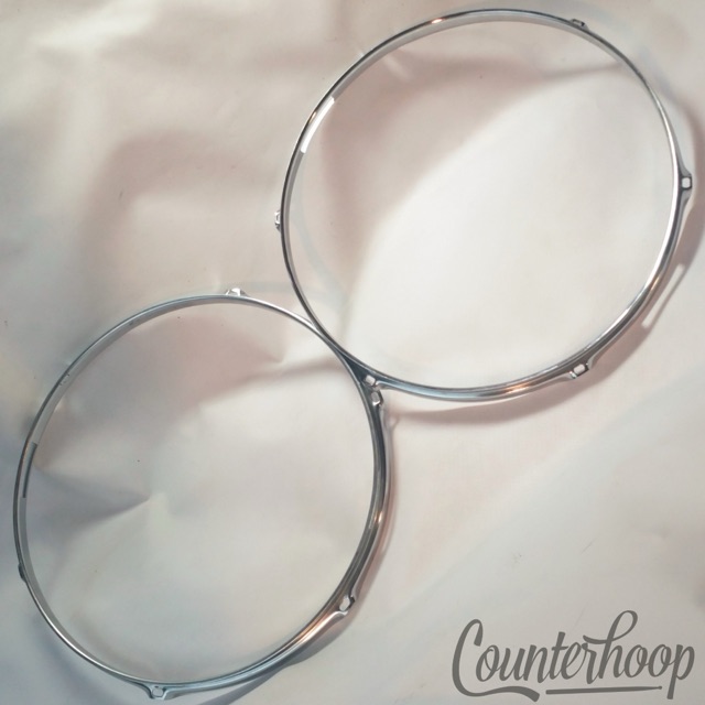 Ludwig 2x 14"Rims/Hoops 6-Lug-Hole Snare Drum Resonant 60s Pioneer Chrome Lot* — main photograph