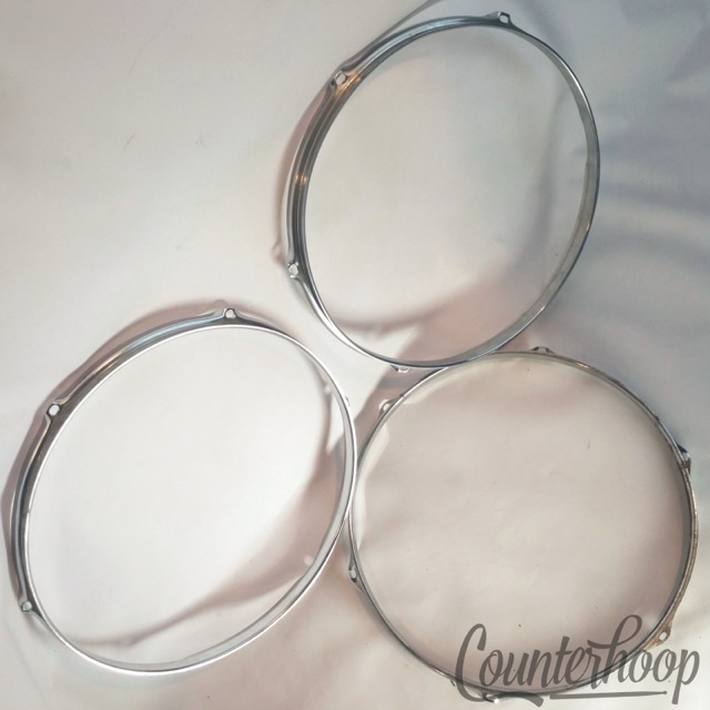 Ludwig 3x 14"Rims/Hoops 6-Lug-Hole Snare/Tom Drum Batter/Resonant 60s Chrome USA — main photograph