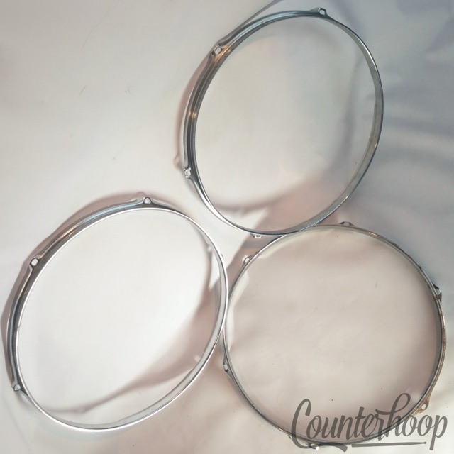 Ludwig 3x 14"Rims/Hoops 6-Lug-Hole Snare/Tom Drum Batter/Resonant 60s Chrome USA — main photograph