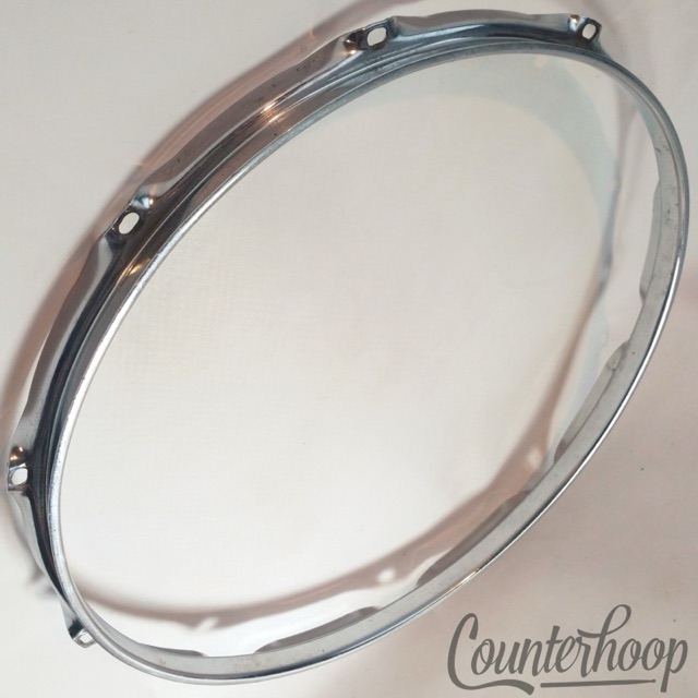 Ludwig 14" 10-Lug-Hole Snare Drum Batter Rim/Hoop Chrome Supraphonic Vintage 60s — main photograph