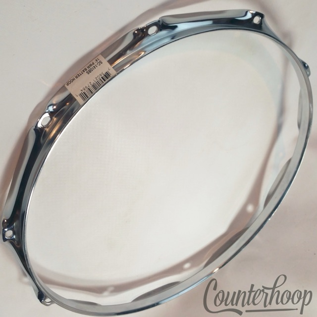 Gibraltar 14" 10-Lug-Hole Power Batter Rim/Hoop Chrome Opened NOS* — main photograph