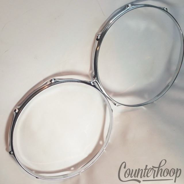 Ludwig 2x 14"8-Lug-Hole Snare Drum Batter+Resonant Rims/Hoops Jazz Fest/Acro USA — main photograph