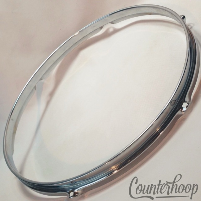 Rogers 14" Luxor Snare Drum Batter Rim/Hoop 6-Lug Triple-Flange 60s Chrome USA* — main photograph