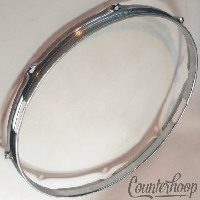 Rogers 14" Powertone Snare Drum Resonant Rim/Hoop 8Lug Triple-Flange Chrome 60s — main photograph