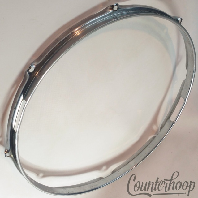 Rogers 14" Powertone Snare Drum Resonant Rim/Hoop 8Lug Triple-Flange Chrome 60s — main photograph