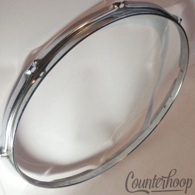 Ludwig 15" Tom/Marching Snare Drum Batter Rim/Hoop 8-Lug Chrome Vintage 60s USA — main photograph