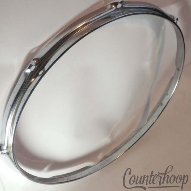 Ludwig 15" Tom/Marching Snare Drum Batter Rim/Hoop 8-Lug Chrome Vintage 60s USA — main photograph