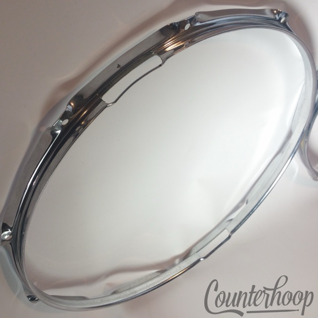 Ludwig 15" 10-Lug Snare/Marching Drum Resonant Rim/Hoop Chrome Vintage 60s USA* — main photograph