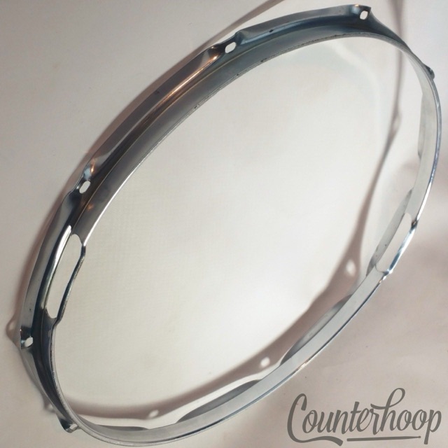 Ludwig 15" Snare/Marching Drum Resonant Rim/Hoop 10-Lug Chrome Vintage 60s USA* — main photograph