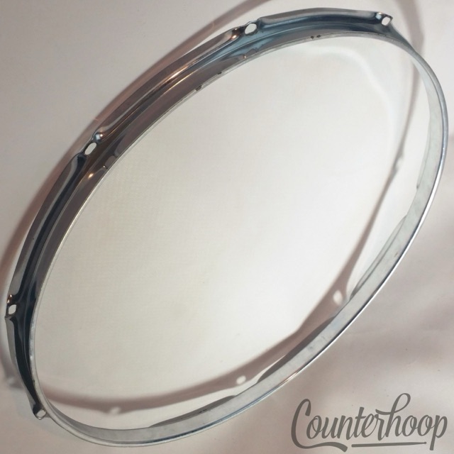 Ludwig 15" Tom/Marching Snare Drum Batter Rim/Hoop 10-Lug Chrome Vintage 60s USA — main photograph