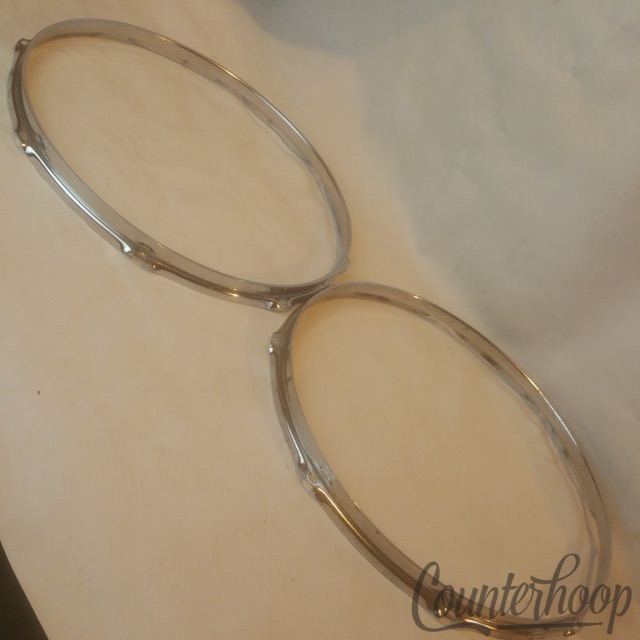 Pearl 16" 8-Lug Floor Tom Drum Batter/Resonant Rims/Hoops Vintage 60s Chrome* — main photograph