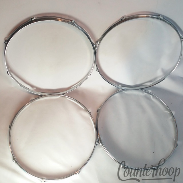 Ludwig 4x 16" Floor Tom Drum Batter/Resonant Rims/Hoops 8Lug Chrome Vintage 60s — main photograph