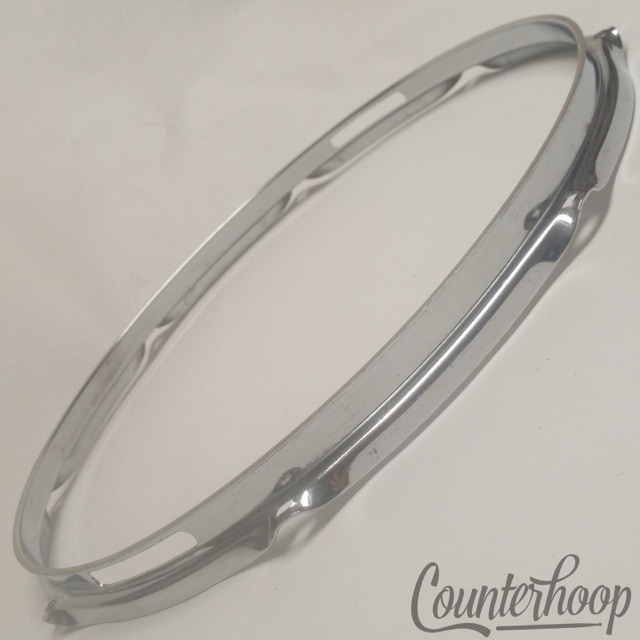 Ludwig 16" Marching Snare Drum Resonant Rim/Hoop 8-Lug Chrome Vintage 60s USA* — main photograph