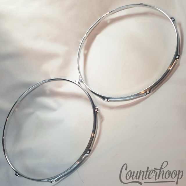 Pearl 2x 16" Floor Tom Drum Batter/Resonant Rims/Hoops 8Lug Chrome Set — main photograph