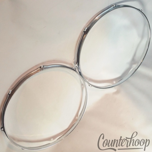 Ludwig 2x 16" Floor Tom Drum Batter/Resonant Rims/Hoops 8Lug Vintage 70s Chrome — main photograph