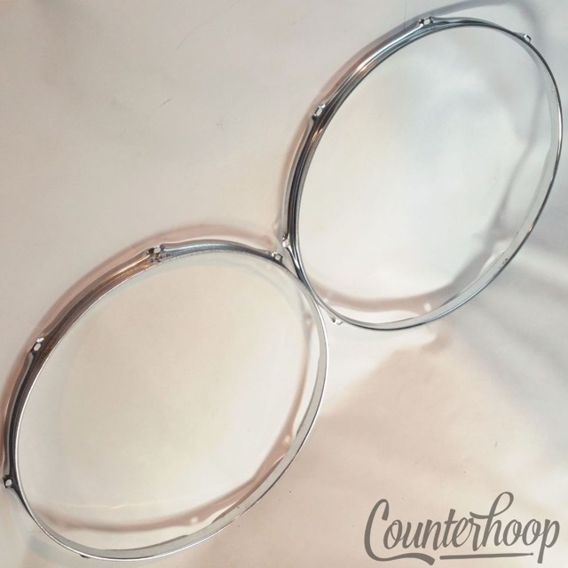 Ludwig 2x 16" Floor Tom Drum Batter/Resonant Rims/Hoops 8Lug Vintage 70s Chrome — main photograph