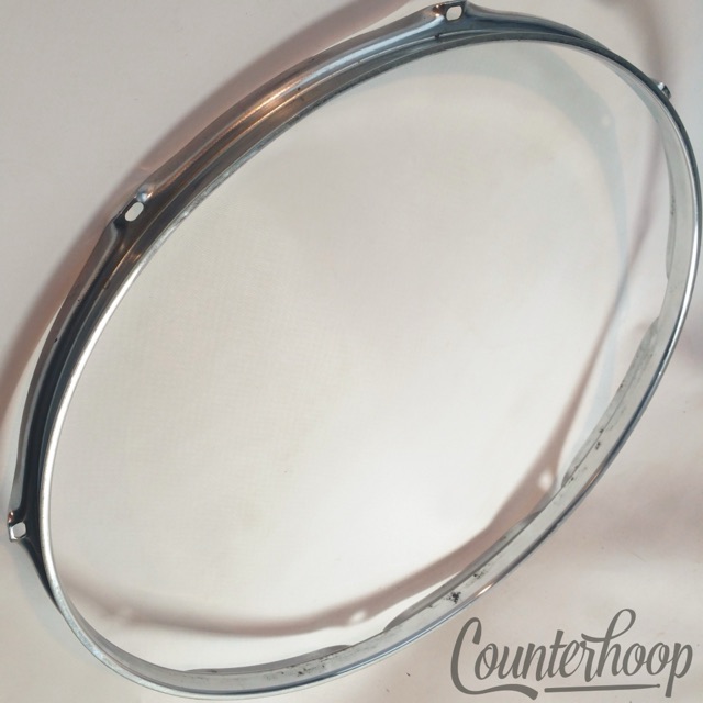 Ludwig 16" Floor Tom Drum Batter/Resonant Rim/Hoop 8-Lug Vintage 60s Chrome USA — main photograph
