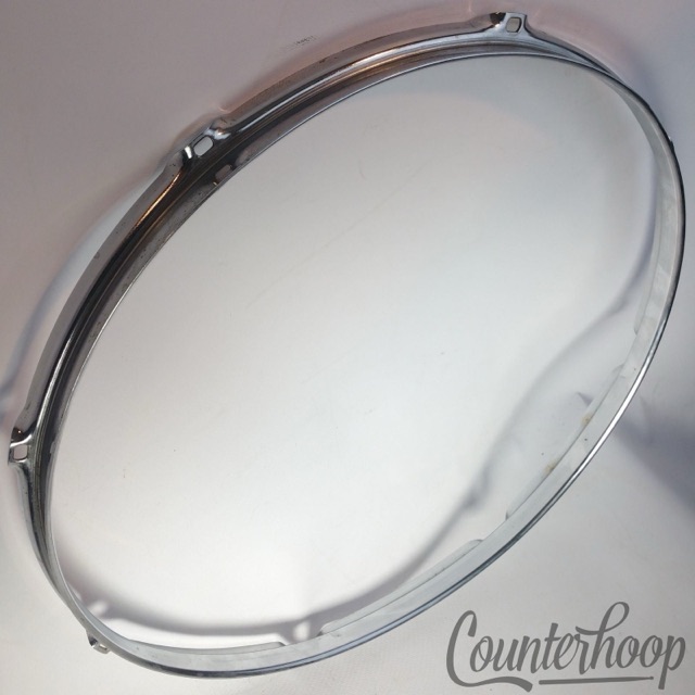 Ludwig 16" Floor Tom Drum Batter/Resonant Rim/Hoop 8-Lug Vintage 60s Chrome USA — main photograph