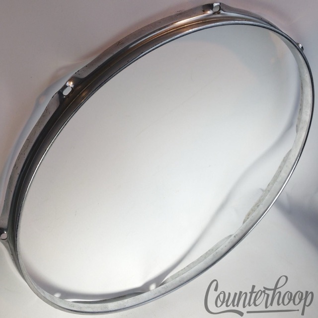 Ludwig 16" Floor Tom Drum Batter/Resonant Rim/Hoop 8-Lug Chrome USA Vintage 60s — main photograph