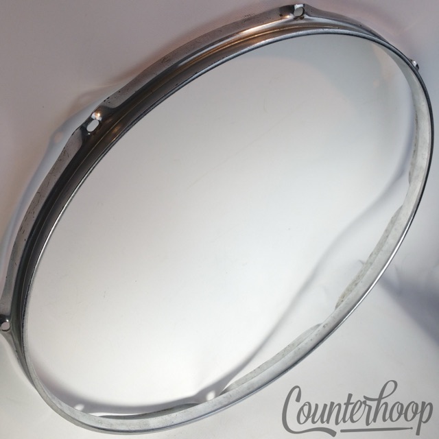 Ludwig 16" Floor Tom Drum Batter/Resonant Rim/Hoop 8-Lug Chrome USA Vintage 60s — main photograph