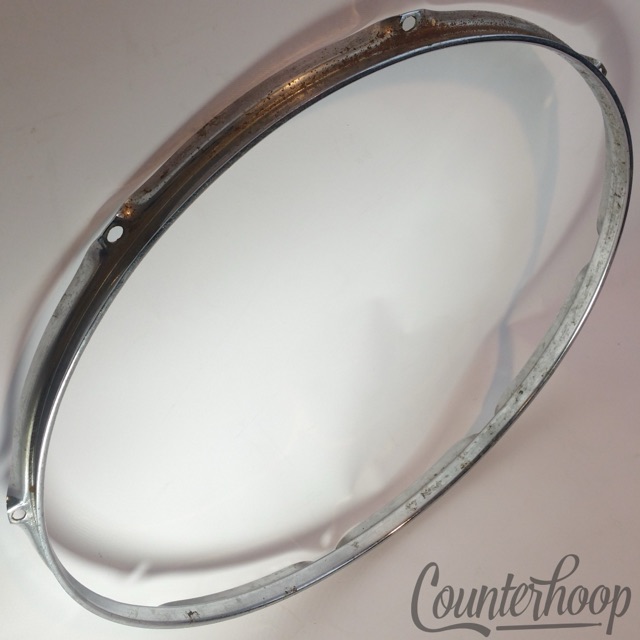 Ludwig 18" Floor Tom Drum Batter/Resonant Rim/Hoop 8-Lug Chrome Vintage 60s USA — main photograph