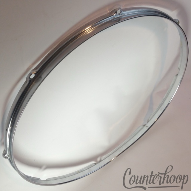 Pearl 18" Floor Tom Drum Batter/Resonant Rim/Hoop 8-Lug Chrome Vintage 60s Japan — main photograph