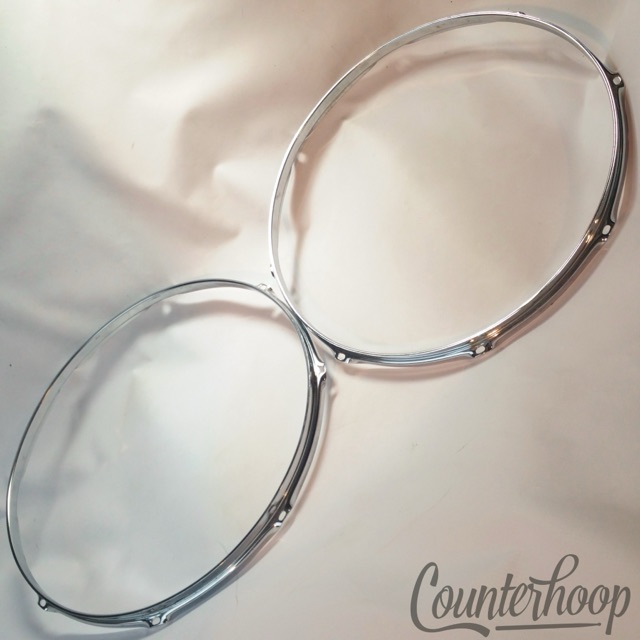Ludwig/Pearl 2x 18" Floor Tom Drum Batter/Resonant Rims/Hoops 8-Lug Vintage 70s — main photograph