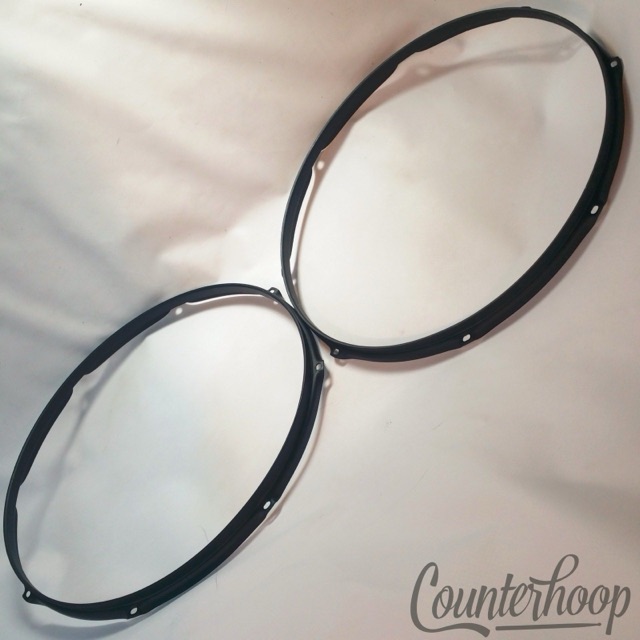Pearl 2x 18" Floor Tom Drum Batter+Resonant Rims/Hoops 8-Lug Black Powdercoat* — main photograph