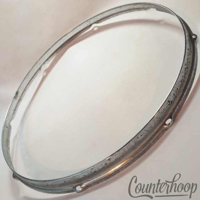 Slingerland 18" Floor Tom Drum Batter/Resonant Rim/Hoop 8-Lug Chrome Stick-Saver — main photograph