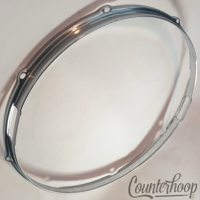 Slingerland 15"Snare Drum Resonant Rim/Hoop 8Lug Stick-Saver Chrome Marching 70s — main photograph