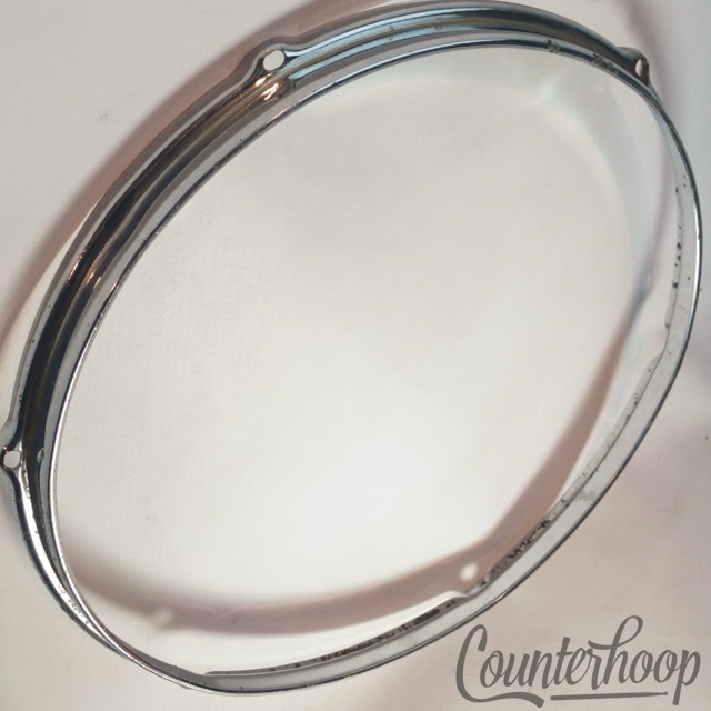 Slingerland 14"Snare Drum/Floor Tom Batter Rim/Hoop 6-Lug Stick-Saver Chrome 70s — main photograph