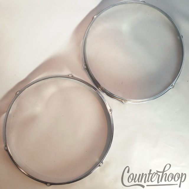 Slingerland 2x 13" Tom Batter/Resonant Rim/Hoop 6-Lug Stick-Saver Chrome 70s Set — main photograph