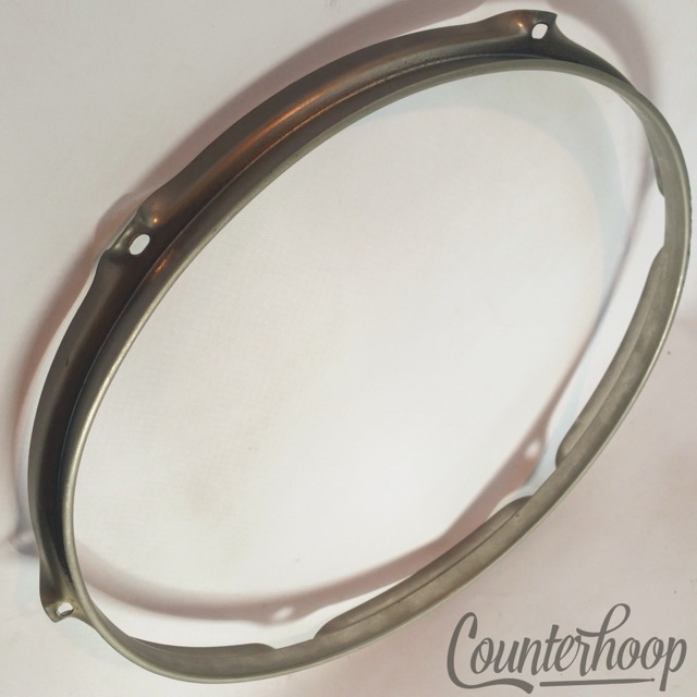 Ludwig 13"Tom Drum Batter Rim/Hoop 6Lug WFL Nickel Vintage 50s Triple-Flange USA — main photograph