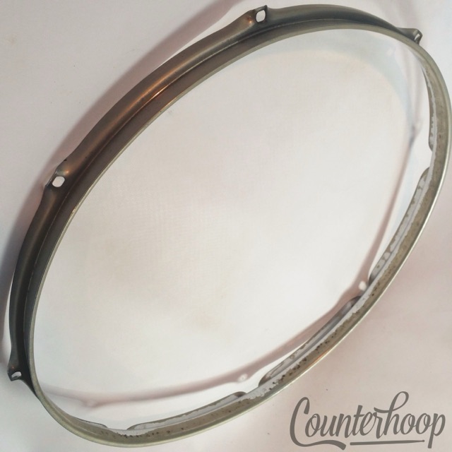 Ludwig 16" Floor Tom Drum Batter Rim/Hoop 8Lug WFL Nickel 50s Triple-Flange USA — main photograph