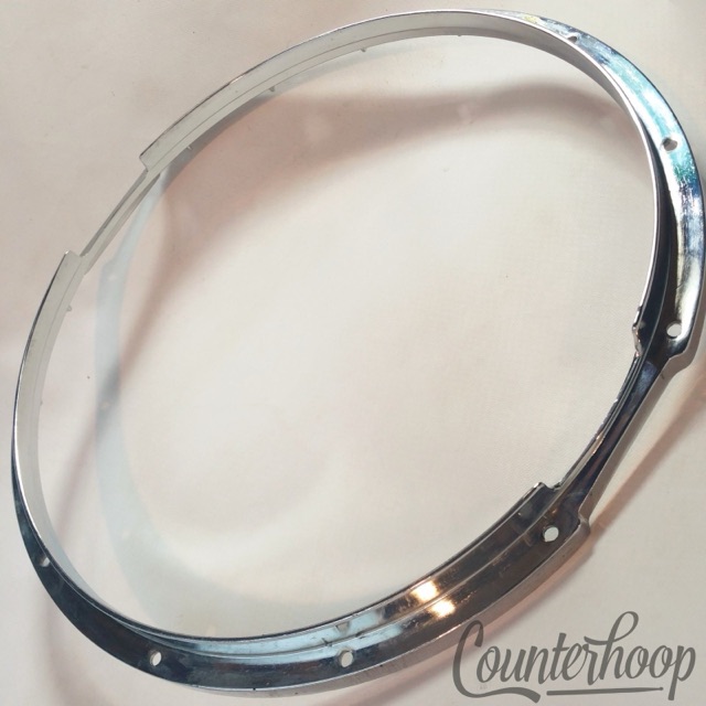 Yamaha 14" Die-Cast 12-Lug Snare Drum Resonant Rim/Hoop Marching Chrome Japan* — main photograph