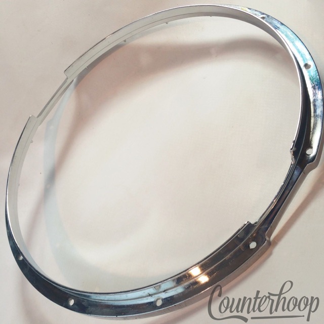 Yamaha 14" Die-Cast 12-Lug Snare Drum Resonant Rim/Hoop Marching Chrome Japan* — main photograph