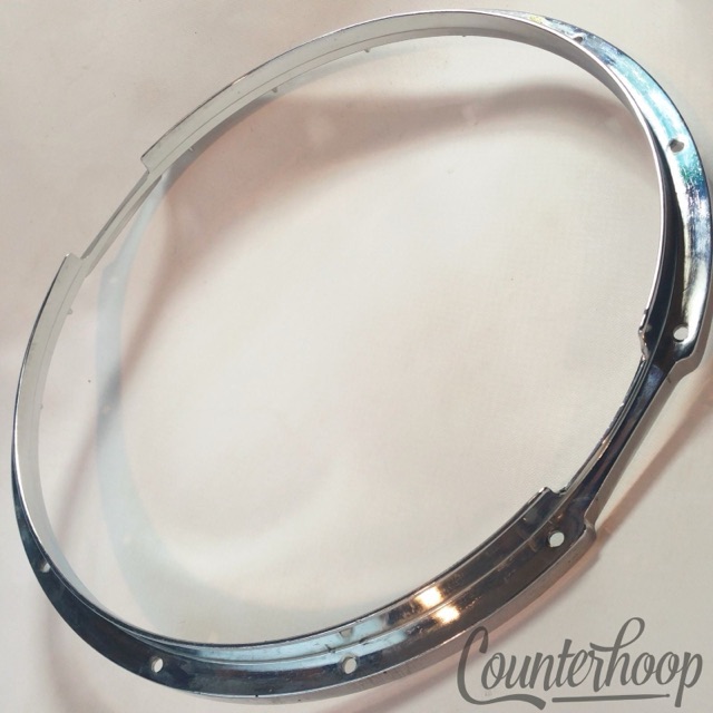 Yamaha 14" Die-Cast 12-Lug Snare Drum Resonant Rim/Hoop Marching Chrome Japan* — main photograph