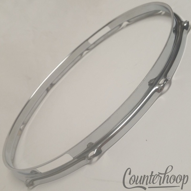 Pearl 14"10-Lug Snare Drum Resonant Rim/Hoop Chrome Vintage 60s Japan Triple-Fla — main photograph