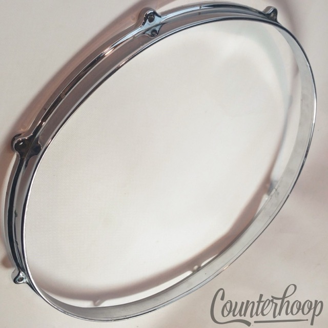 John Grey 14" Die-Cast 8-Lug Snare Drum Batter Rim/Hoop Chrome Vintage 60s UK* — main photograph