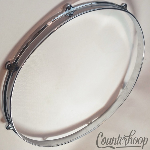 John Grey 14" Die-Cast 8-Lug Snare Drum Batter Rim/Hoop Chrome Vintage 60s UK* — main photograph